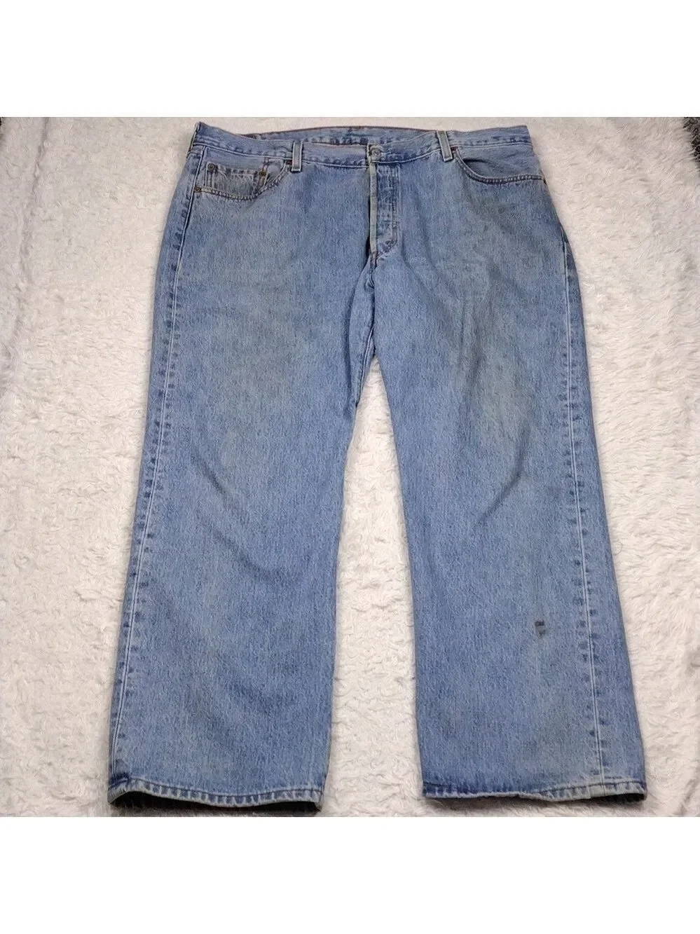 Levi's 501 Vintage Blue Light Wash Five Pocket Button Fly Straight Leg Jean